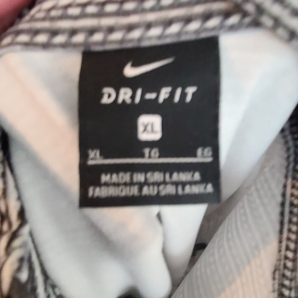 Nike Gray & White Half-Zip Striped Pullover Sweatshirt - Picture 6 of 7